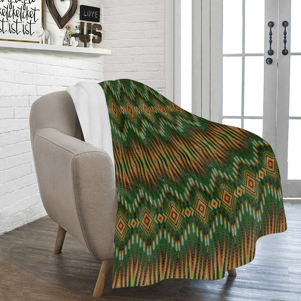 Fire Feather Green Ultra-Soft Micro Fleece Blanket 50"x60"