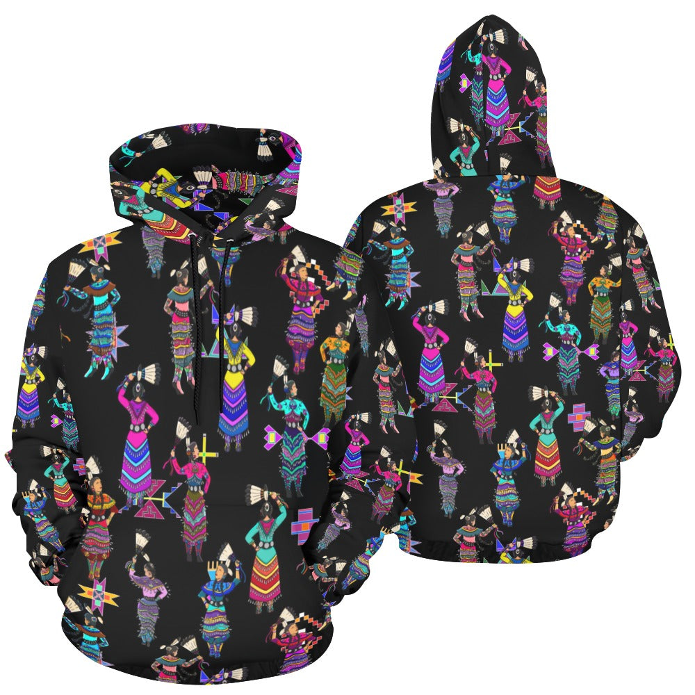 Women's Jingle Dancers Black Hoodie for Women (USA Size)