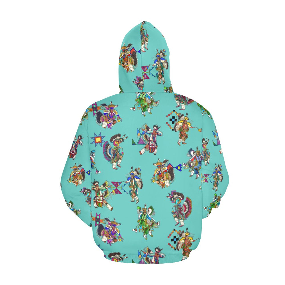 Men's Fancy Dancers Eggshell Blue Hoodie for Women (USA Size)