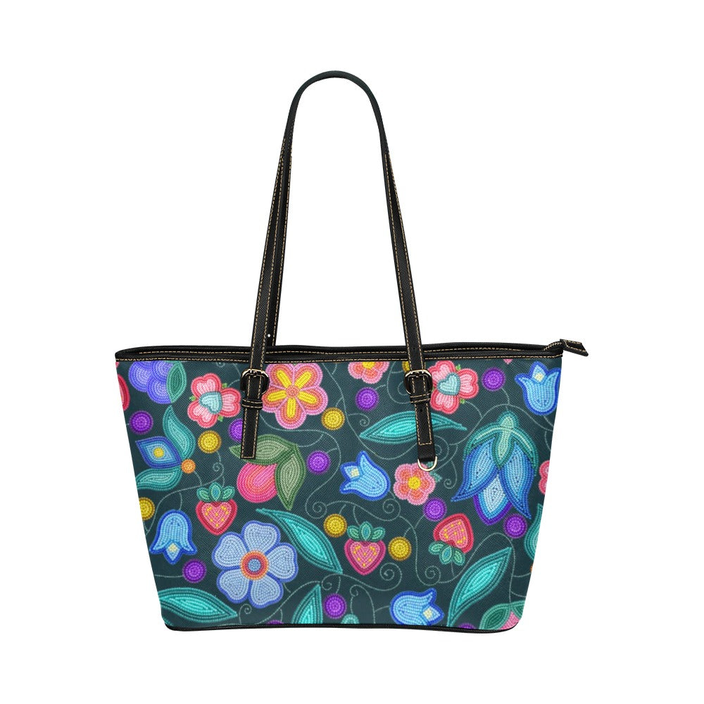 Sweet Offering Dark Teal Leather Tote Bag/Large