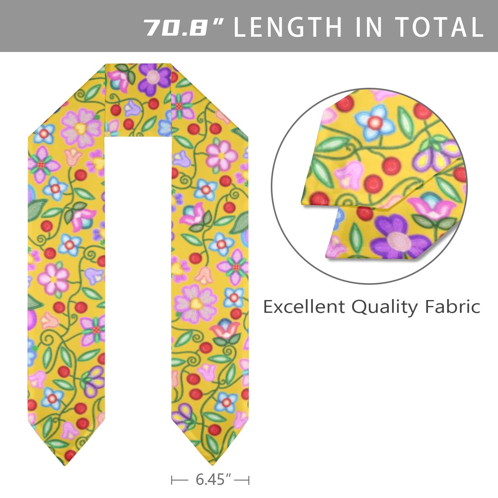 Petal Harmony Ochre Graduation Stole