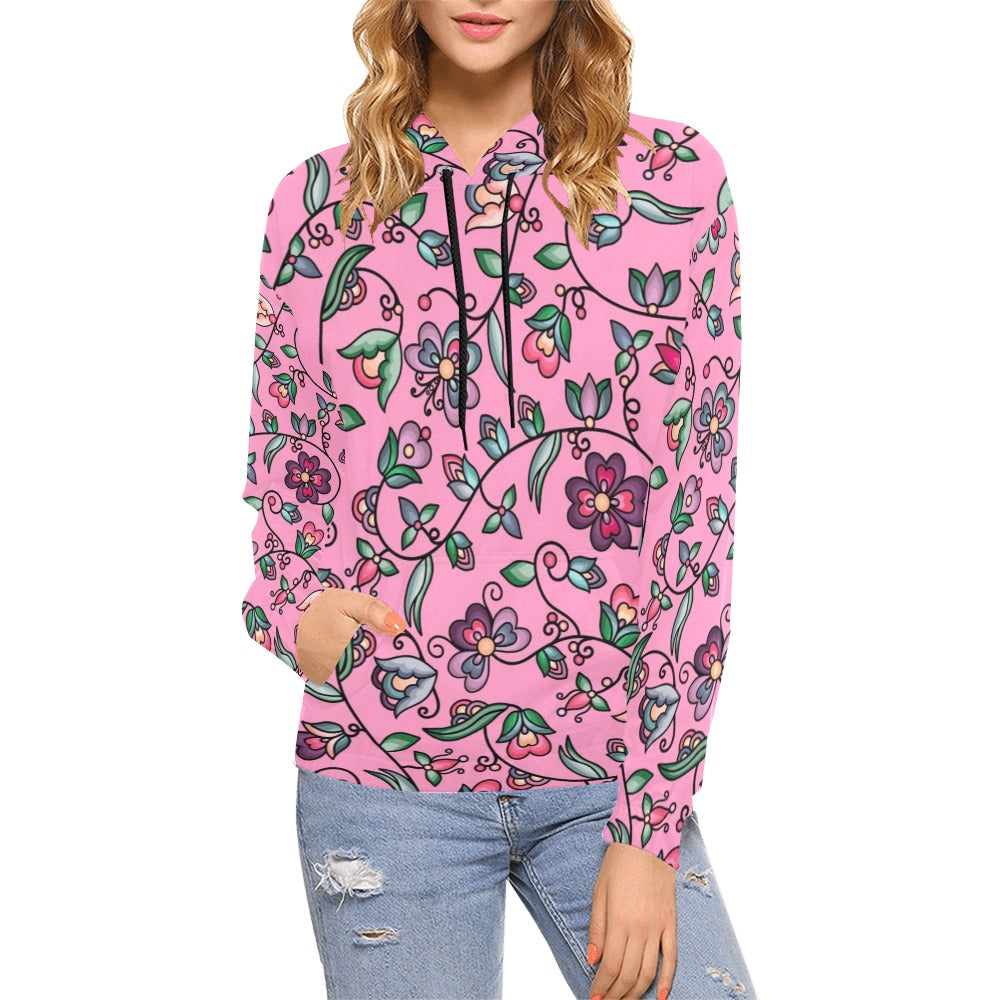 Amber Evening Garland Pink Hoodie for Women (USA Size)