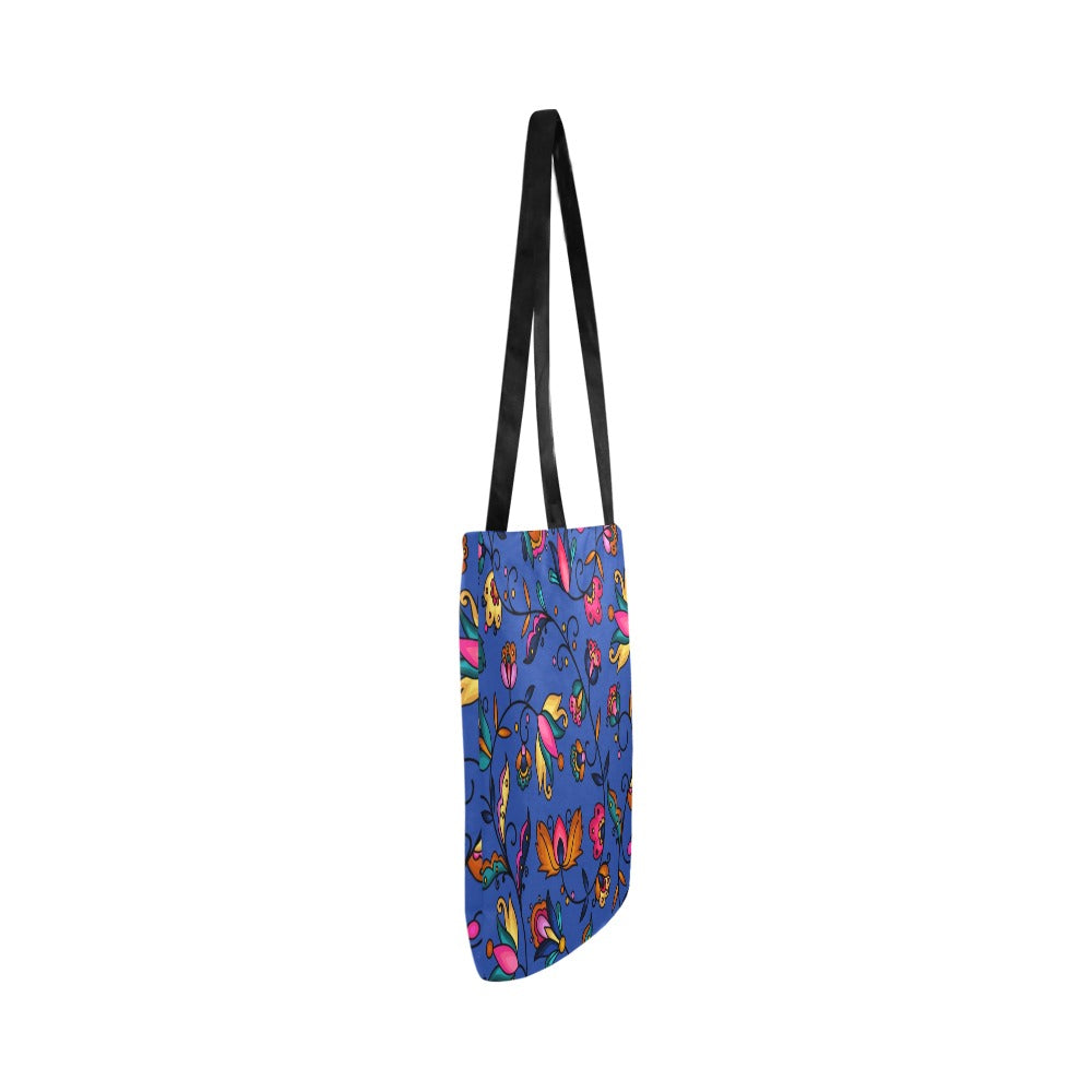 Copper Prairie Petals Blue Reusable Shopping Bag (Two sides)
