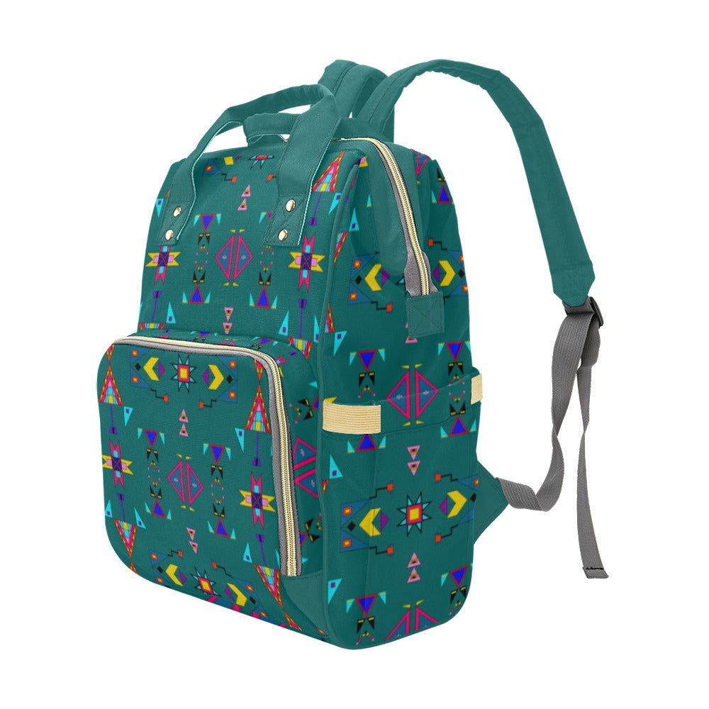 Enemy Territory Teal Multi-Function Diaper Backpack/Diaper Bag