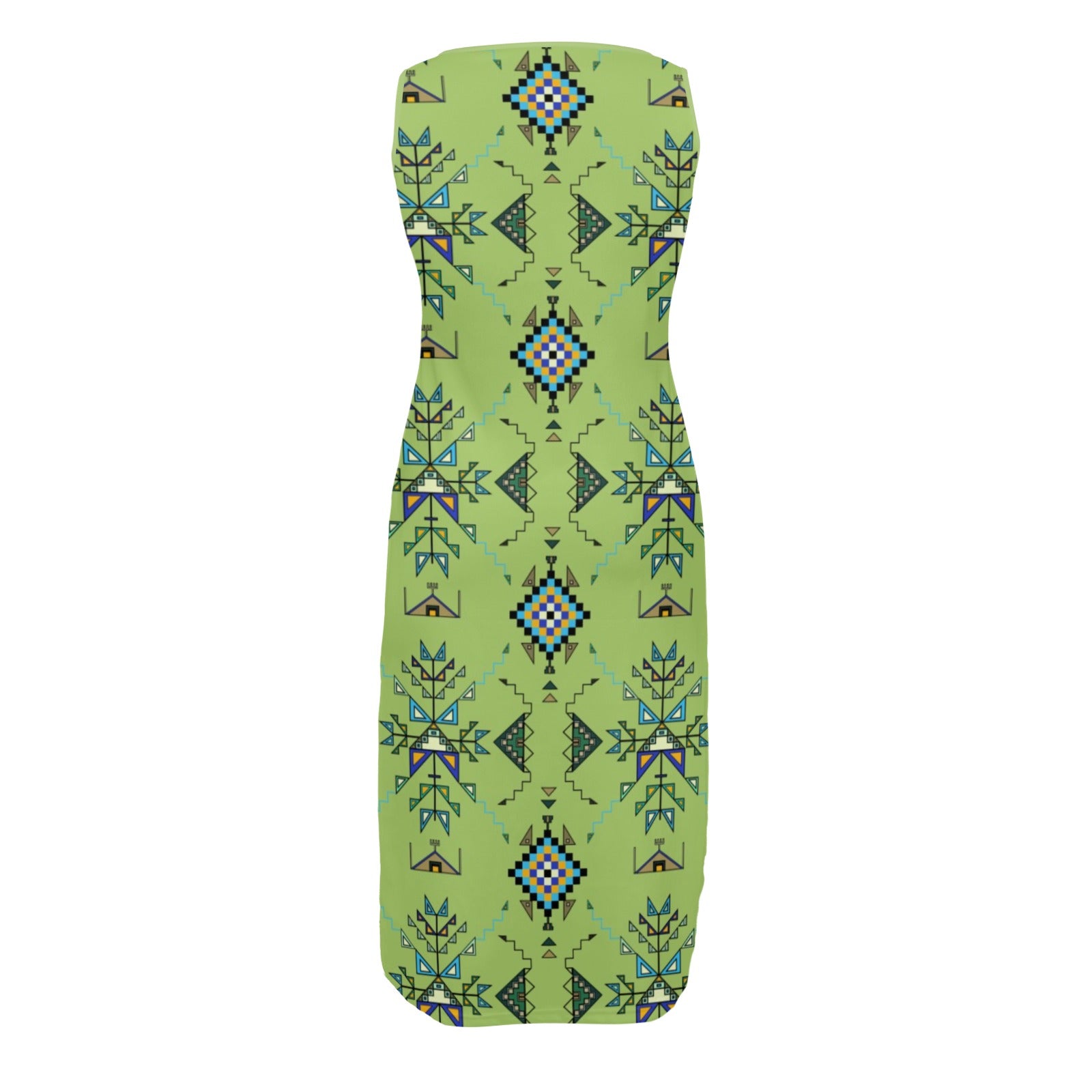 Bear Shield Green Phaedra Sleeveless Open Fork Long Dress