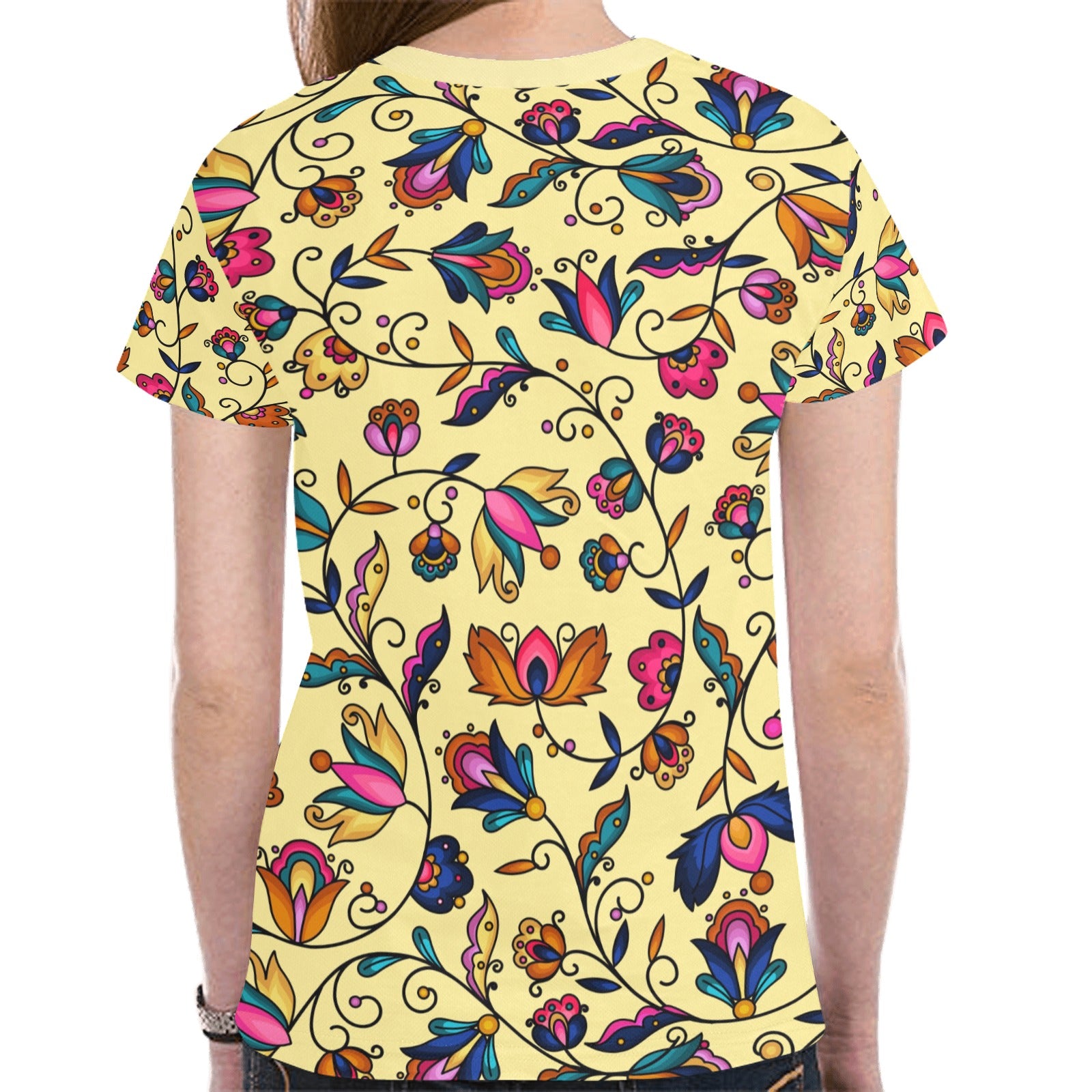 Copper Prairie Petals Yellow T-shirt for Women