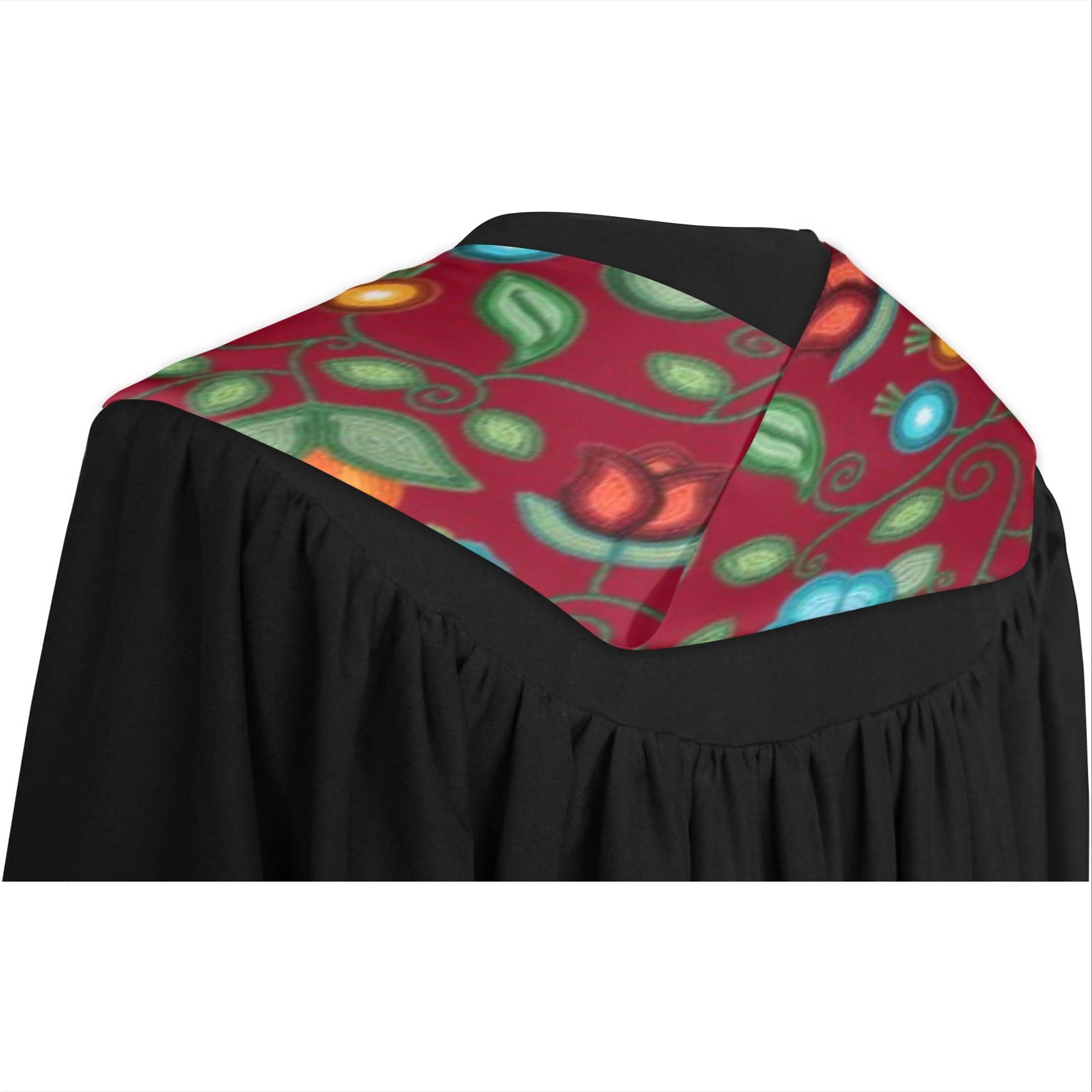 Prairie Fire Petals Red Graduation Stole