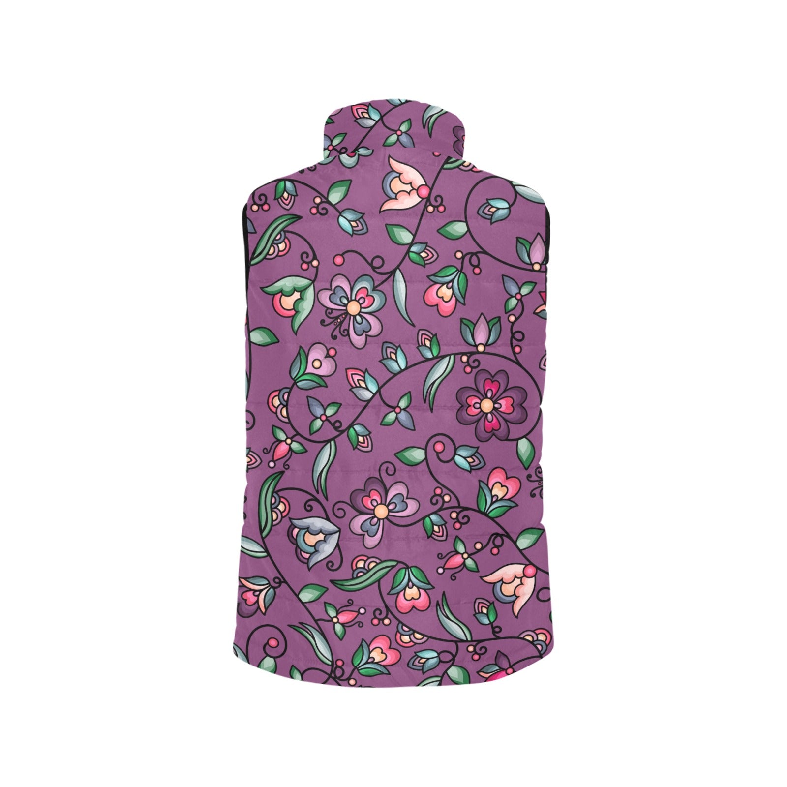 Amber Evening Garland Purple Women's Padded Vest Jacket