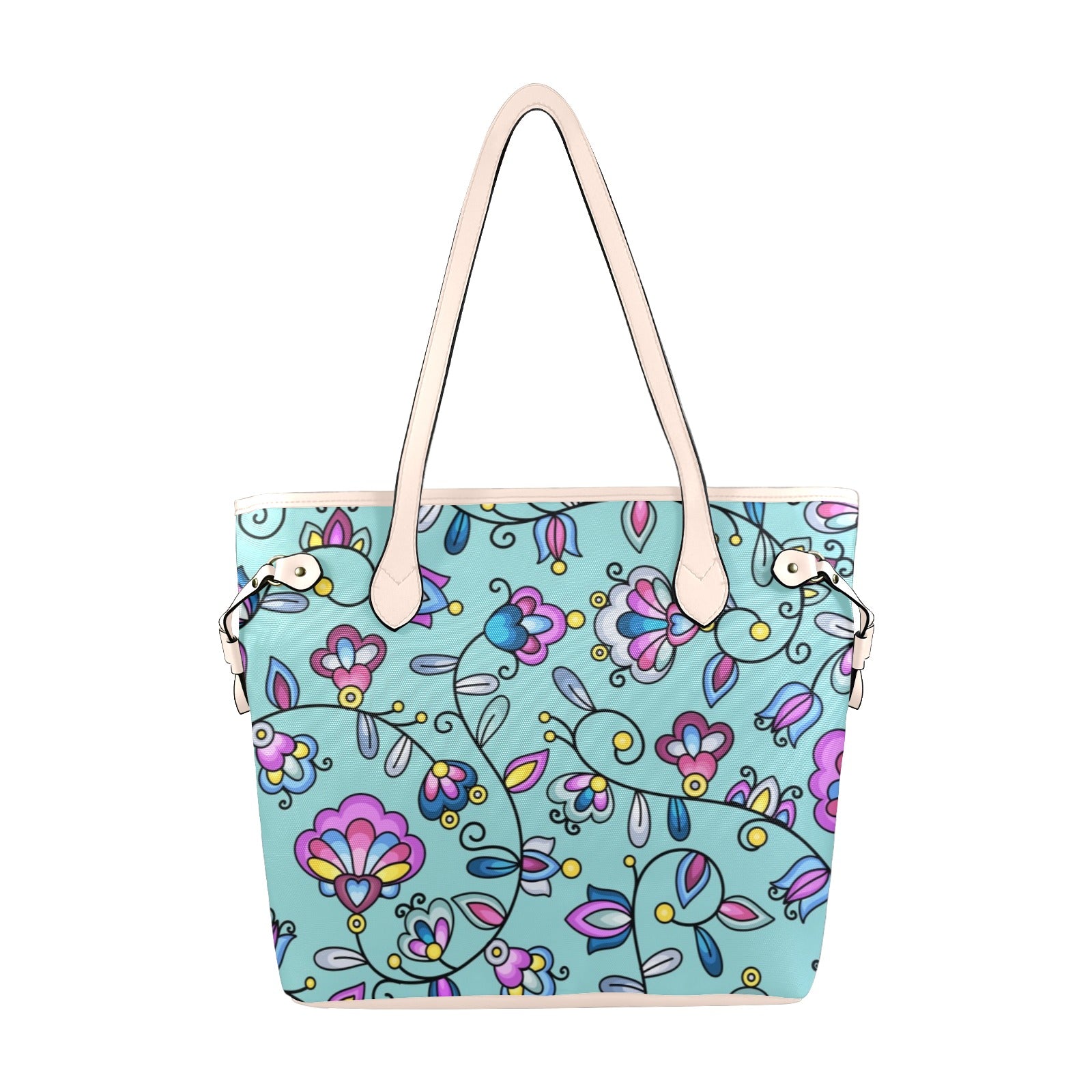 Autumn Bundle Blessing Turquoise Clover Canvas Tote Bag