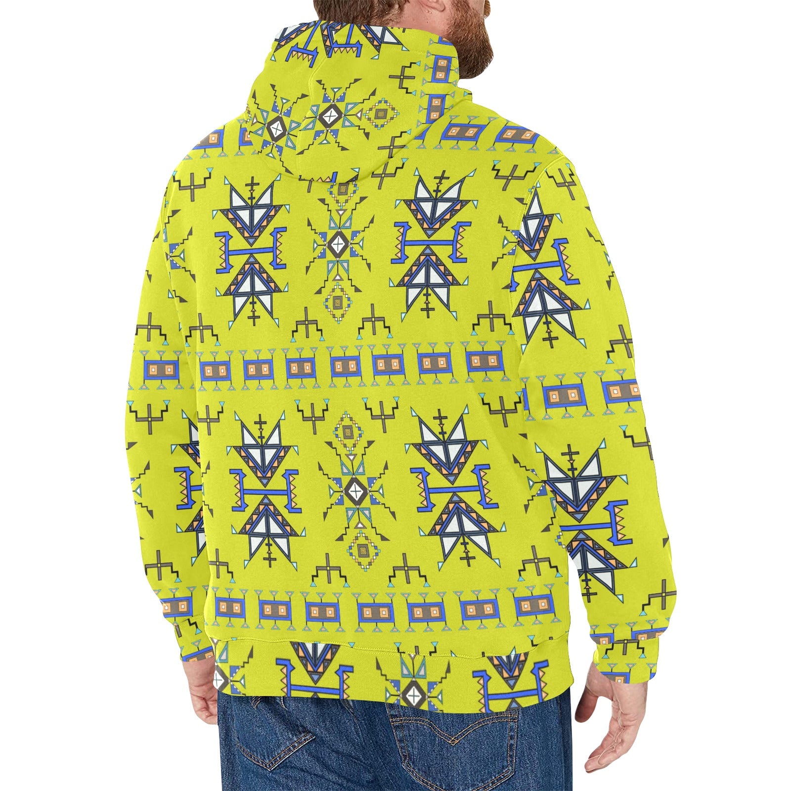 Eagle Strike Lime Men's Long Sleeve Fleece Hoodie