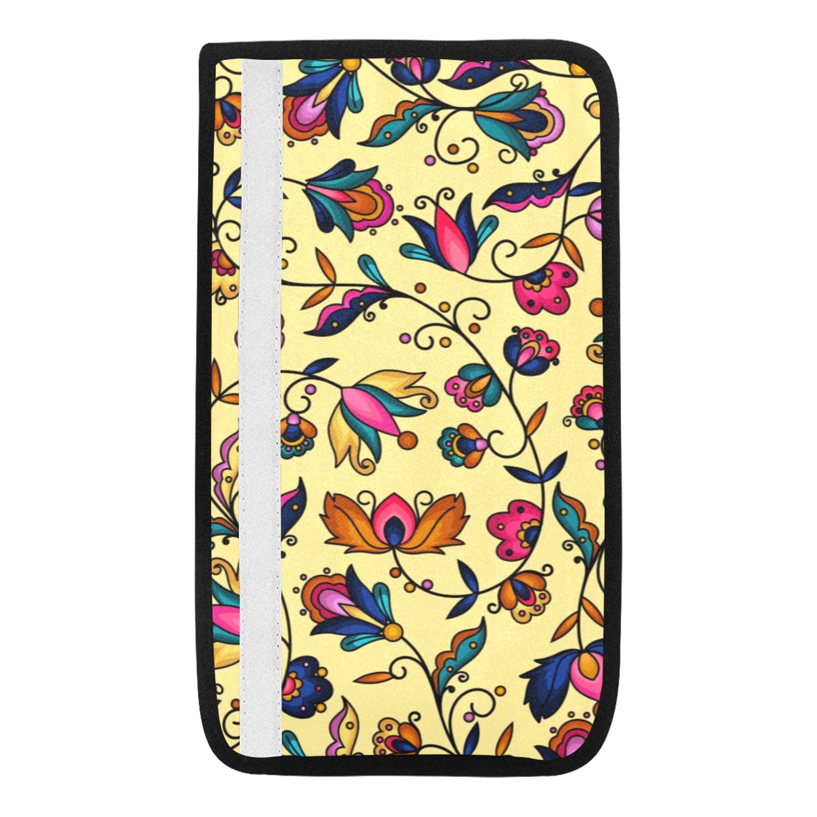 Copper Prairie Petals Yellow Car Seat Belt Cover 7''x12.6'' (Pack of 2)