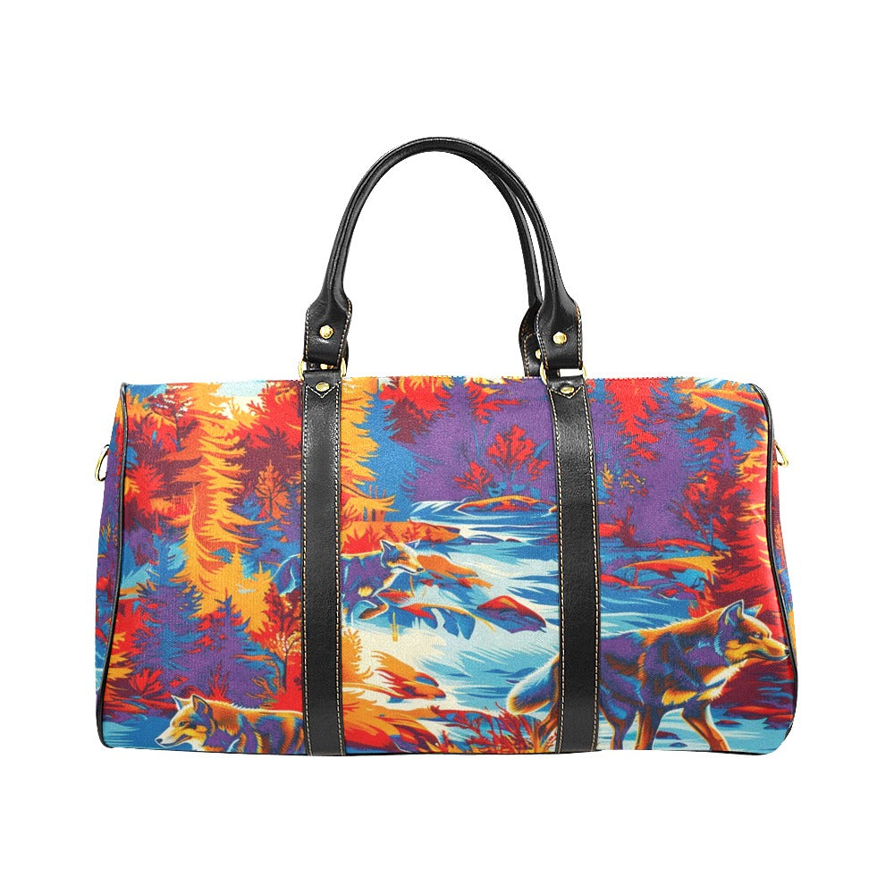 Hunting Wolves II Waterproof Travel Bag/Small