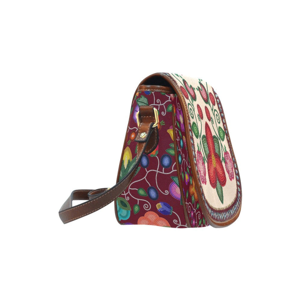 Beaded Offering Cream Saddle Bag/Large