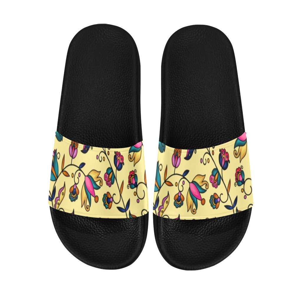 Copper Prairie Petals Yellow Men's Slide Sandals