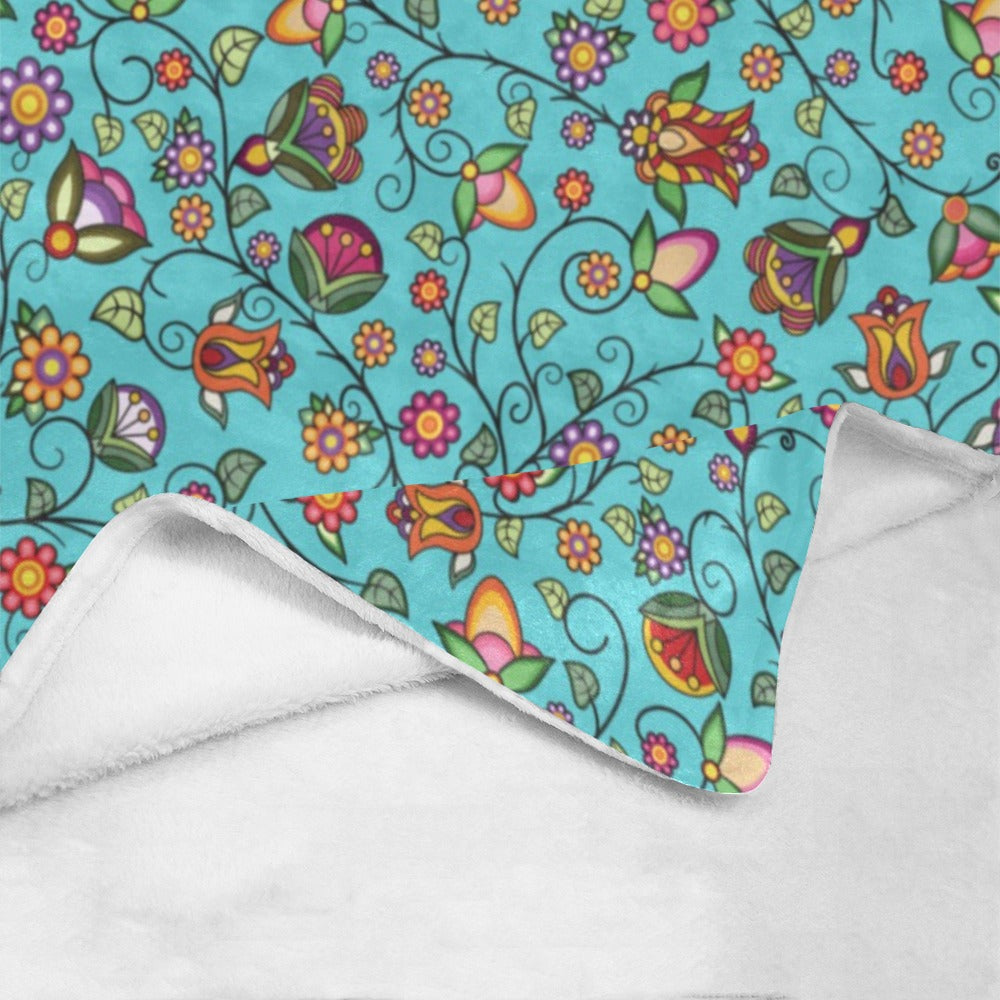 Heartbeat Petals Turquoise Ultra-Soft Micro Fleece Blanket 40"x50"