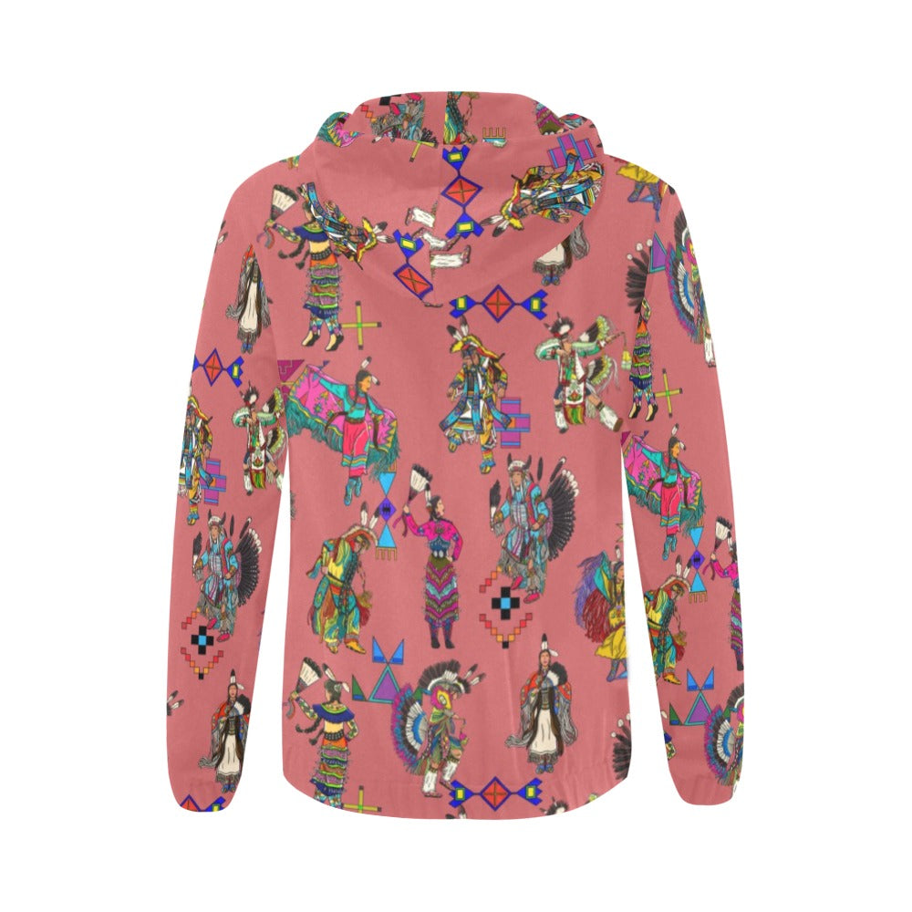 Grand Entry Dancers Terra Cotta Pink Full Zip Hoodie for Women