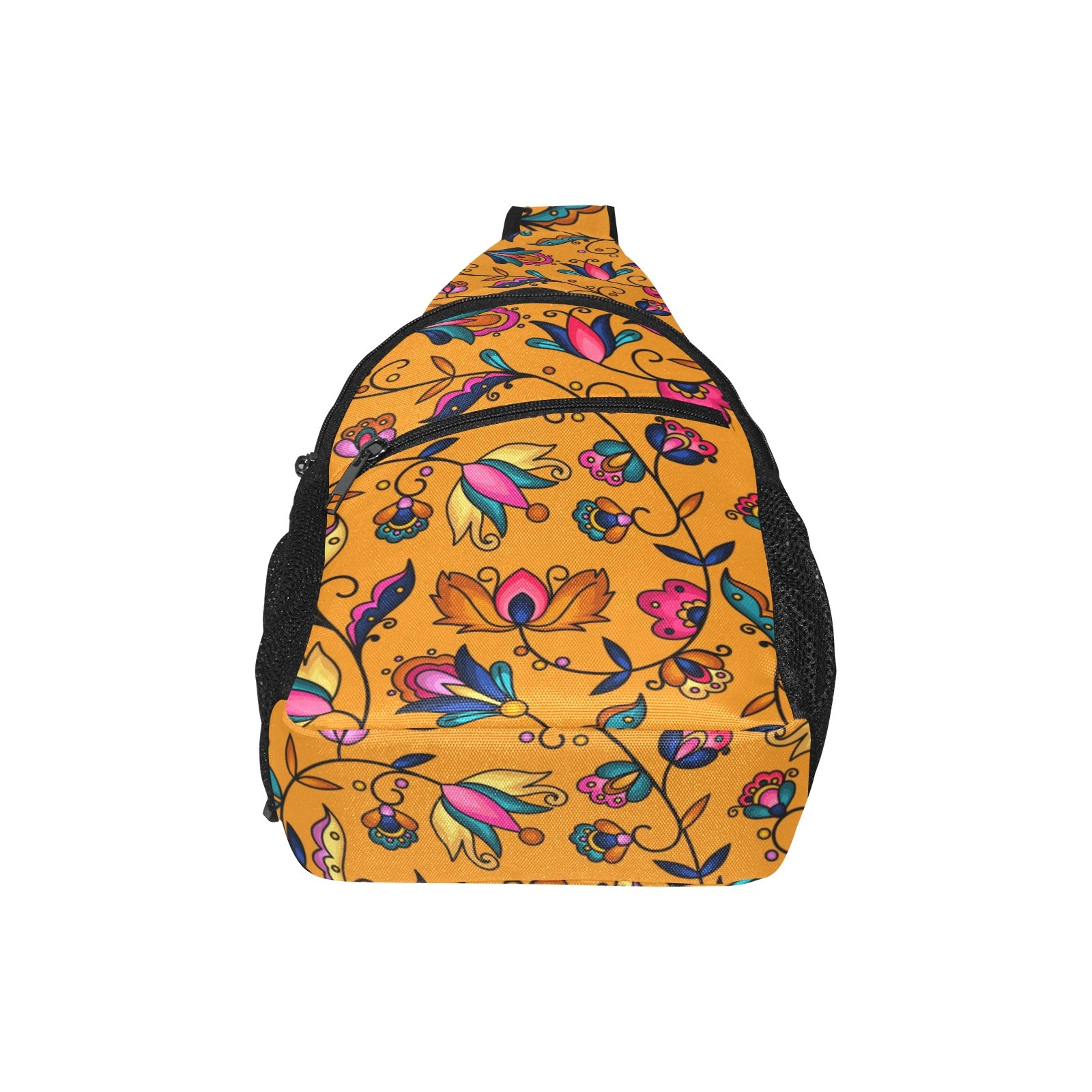 Copper Prairie Petals Orange Chest Bag