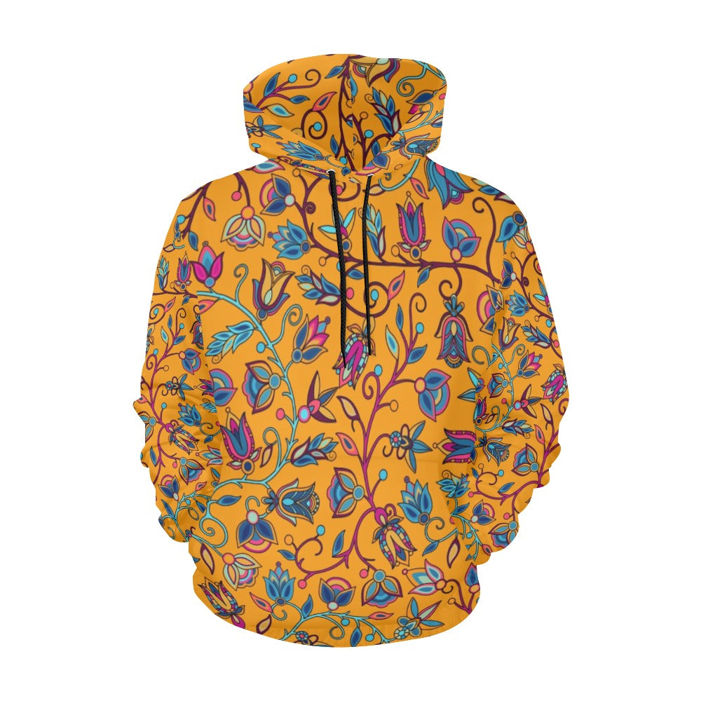 Buffalo Bloom Orange Hoodie for Women (USA Size)