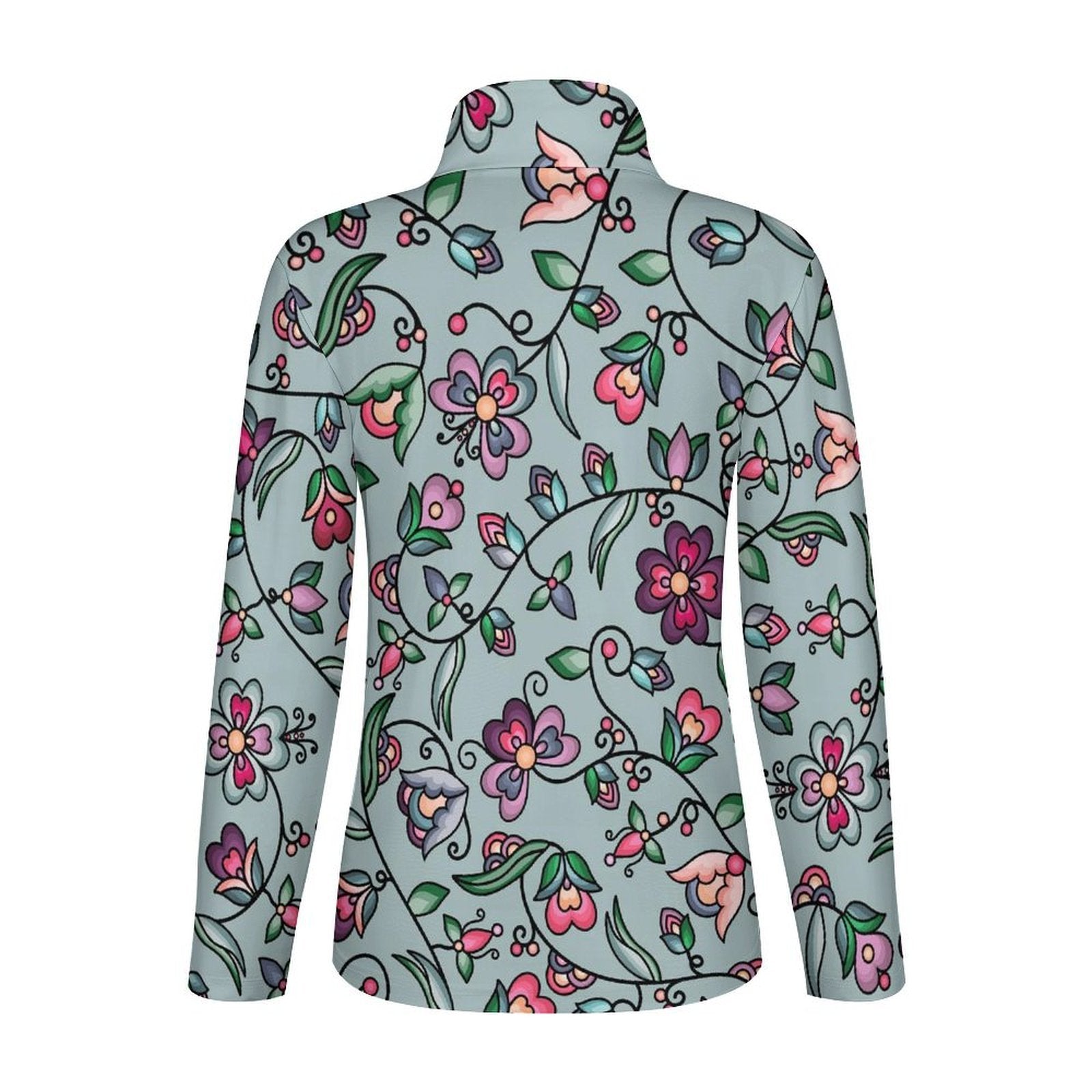 Amber Evening Garland Turquoise Long Sleeve Yoga Shirt