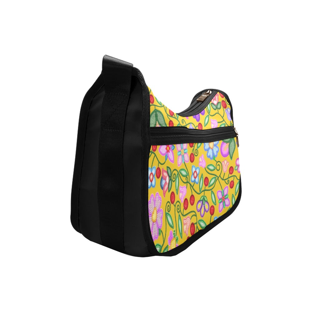 Petal Harmony Ochre Crossbody Bag