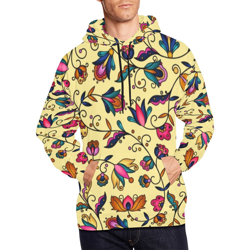 Copper Prairie Petals Yellow Hoodie for Men (USA Size)