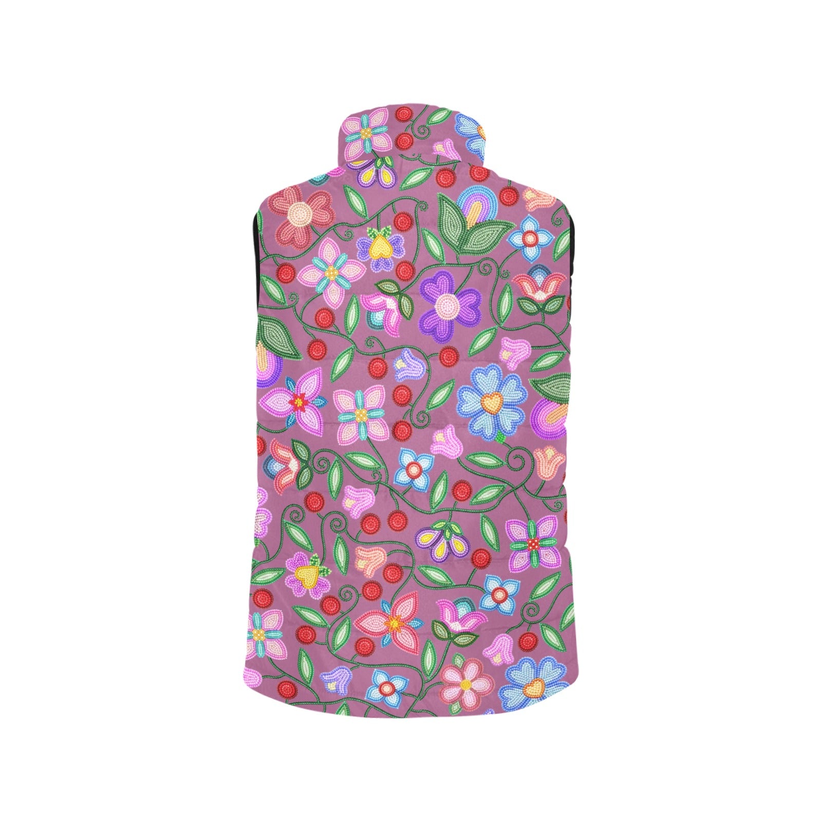 Petal Harmony Dusty Rose Women's Padded Vest Jacket