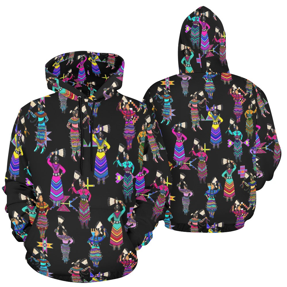 Women's Jingle Dancers Black Hoodie for Men (USA Size)