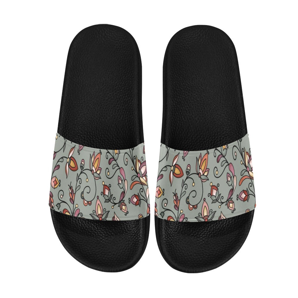 Burnt Sky Petals Green Women's Slide Sandals