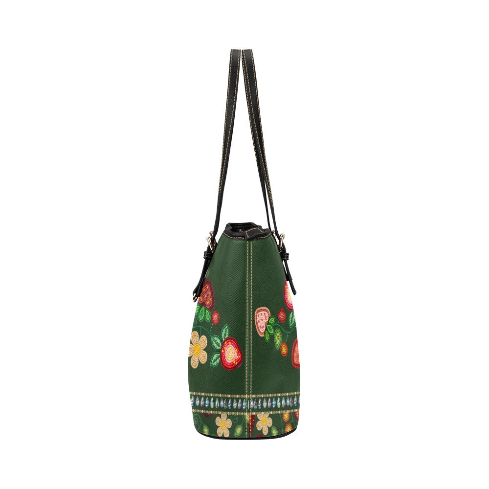 Berry Garden Hunter Leather Tote Bag/Large