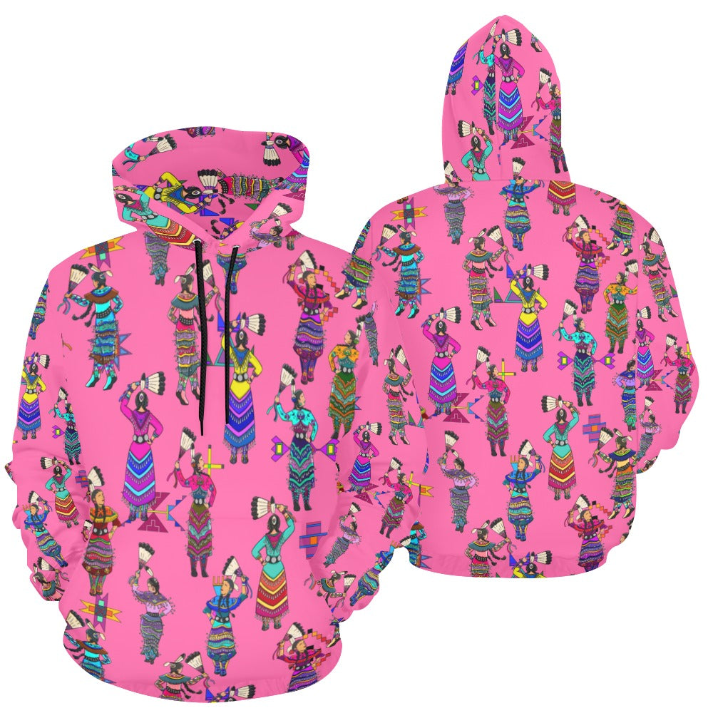 Women's Jingle Dancers Pink Hoodie for Women (USA Size)