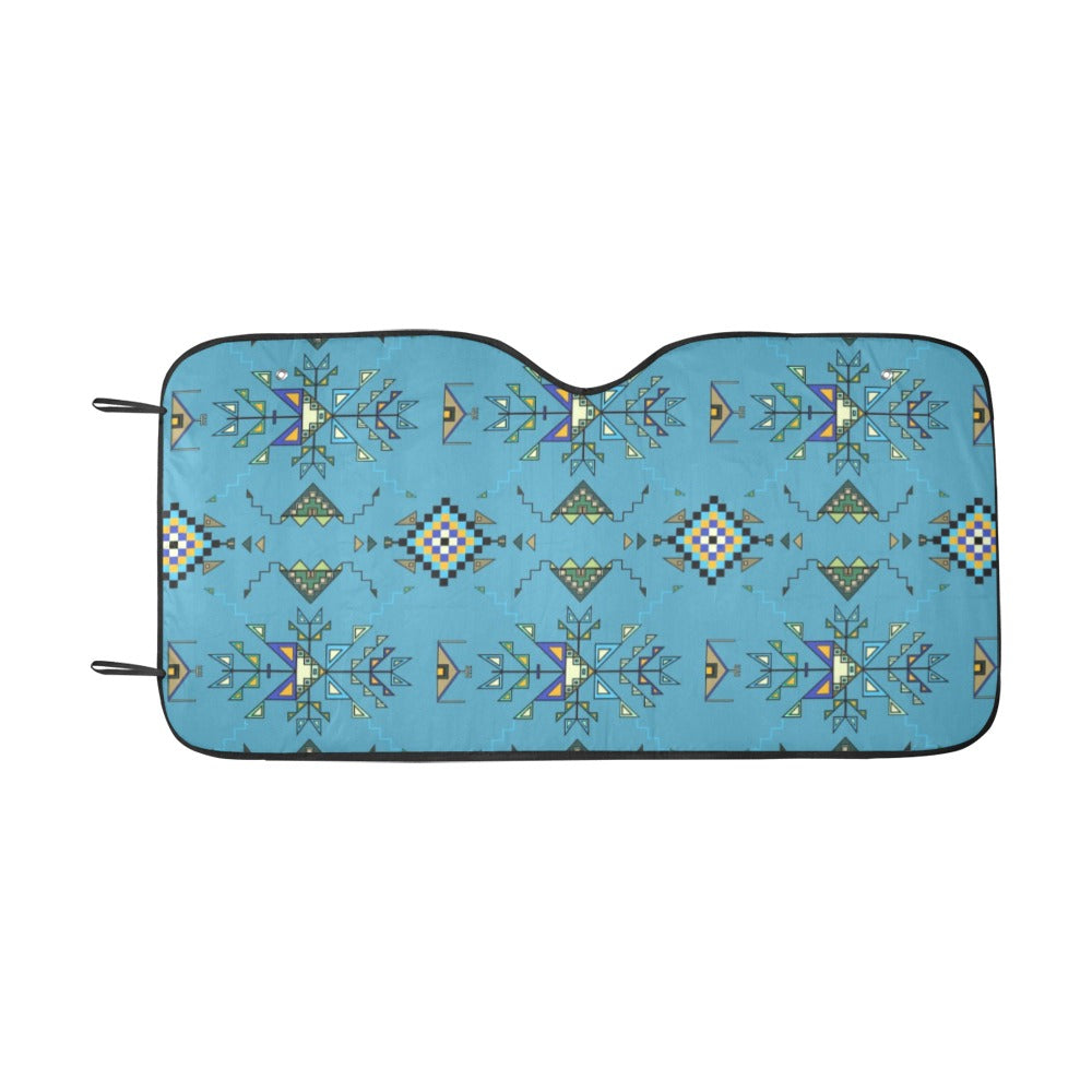 Bear Shield Blue Car Sun Shade 55"x30"