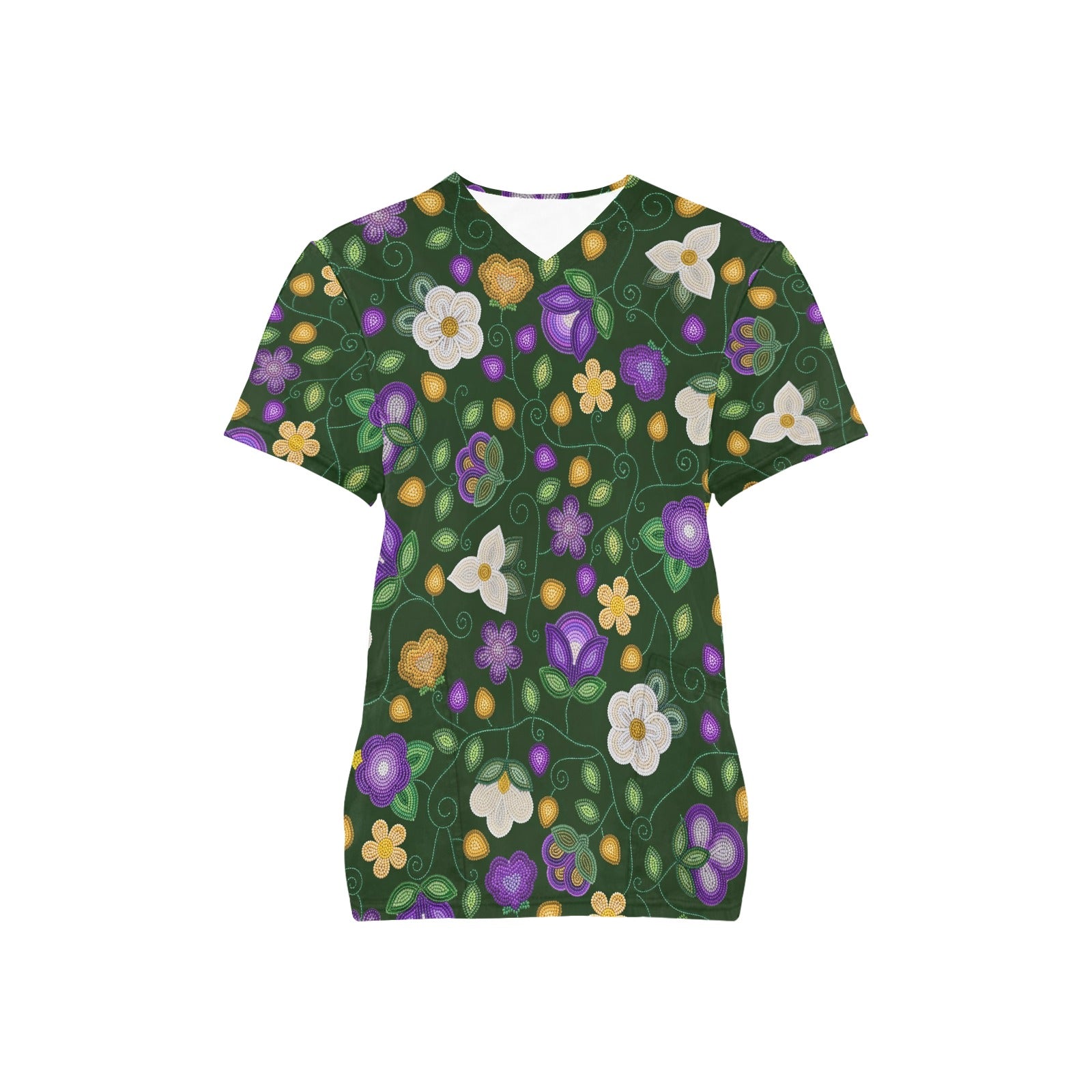 Midnight Moss Bloom Forest Scrub Top