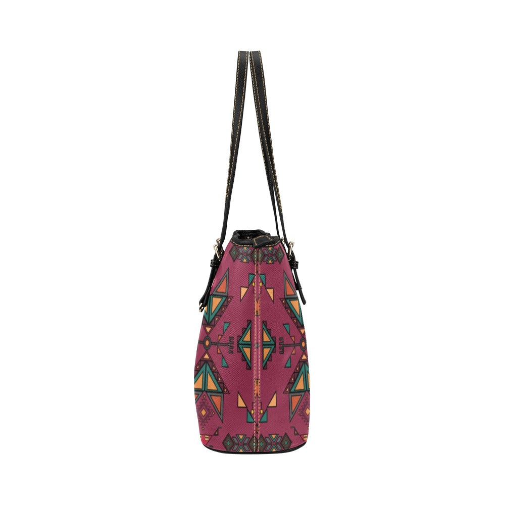 Arrow dawn Maroon Leather Tote Bag/Large