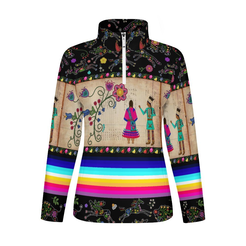 Floral Ledger Sweethearts Long Sleeve Yoga Shirt