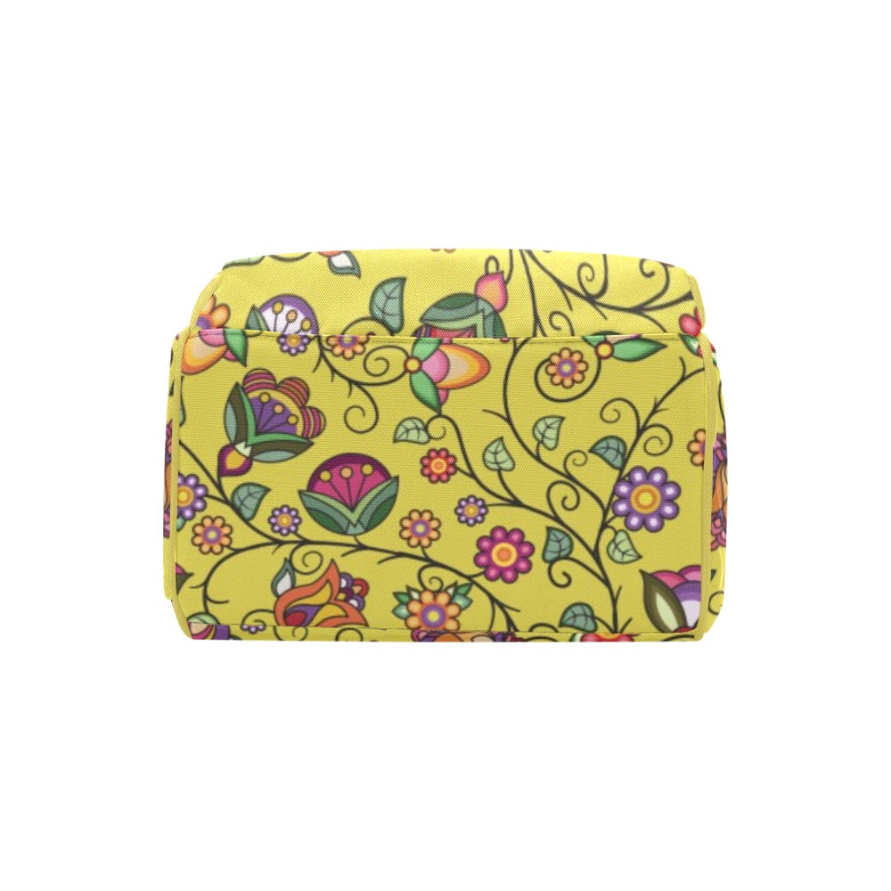Heartbeat Petals Yellow Multi-Function Diaper Backpack/Diaper Bag