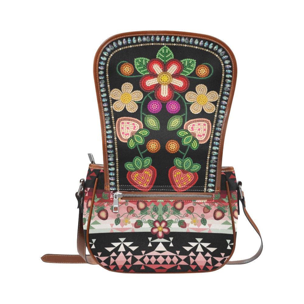 Sacred Berry Black Saddle Bag/Large