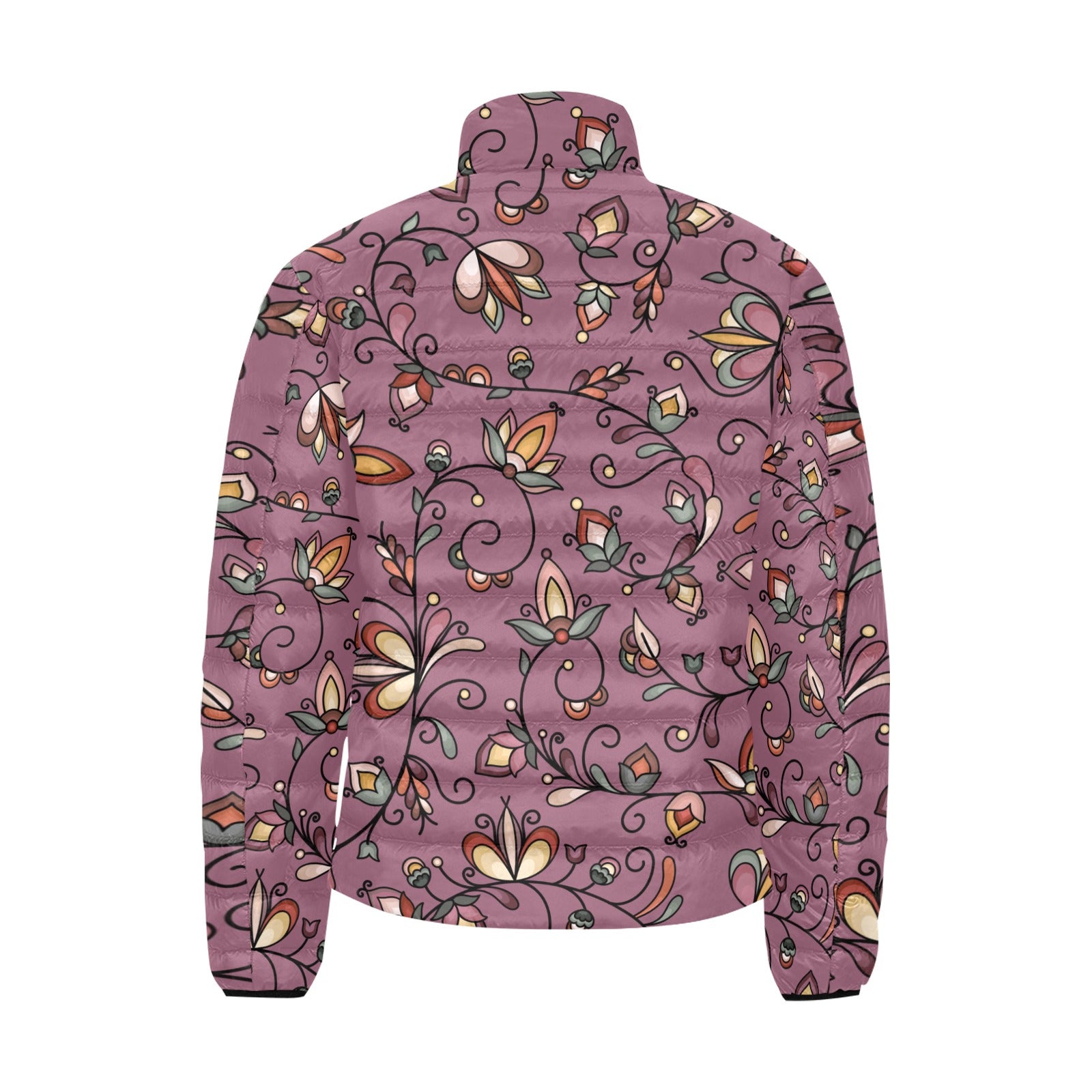 Burnt Sky Petals Magenta Men's Padded Jacket