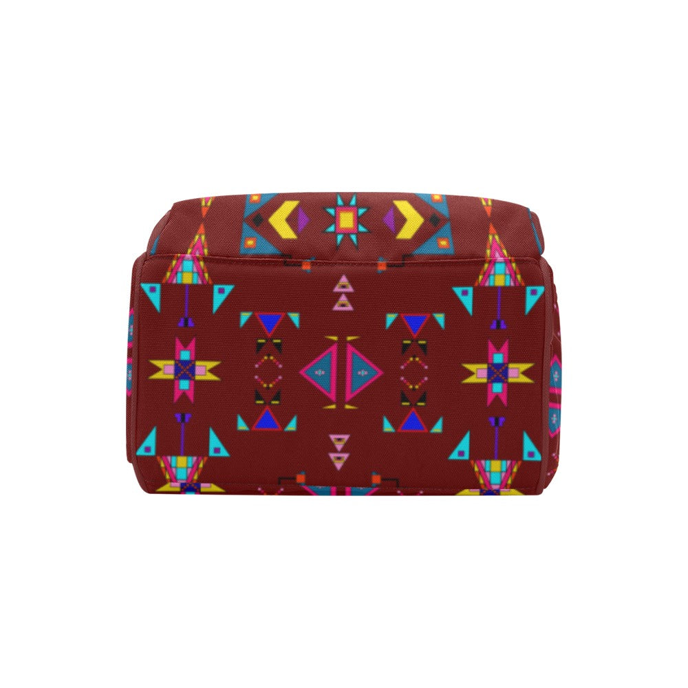 Enemy Territory Dark Maroon Multi-Function Diaper Backpack/Diaper Bag