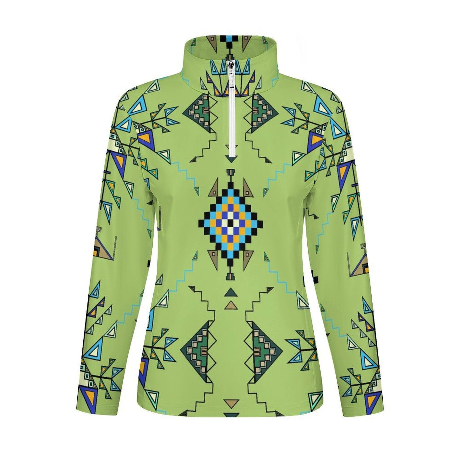 Bear Shield Green Long Sleeve Yoga Shirt