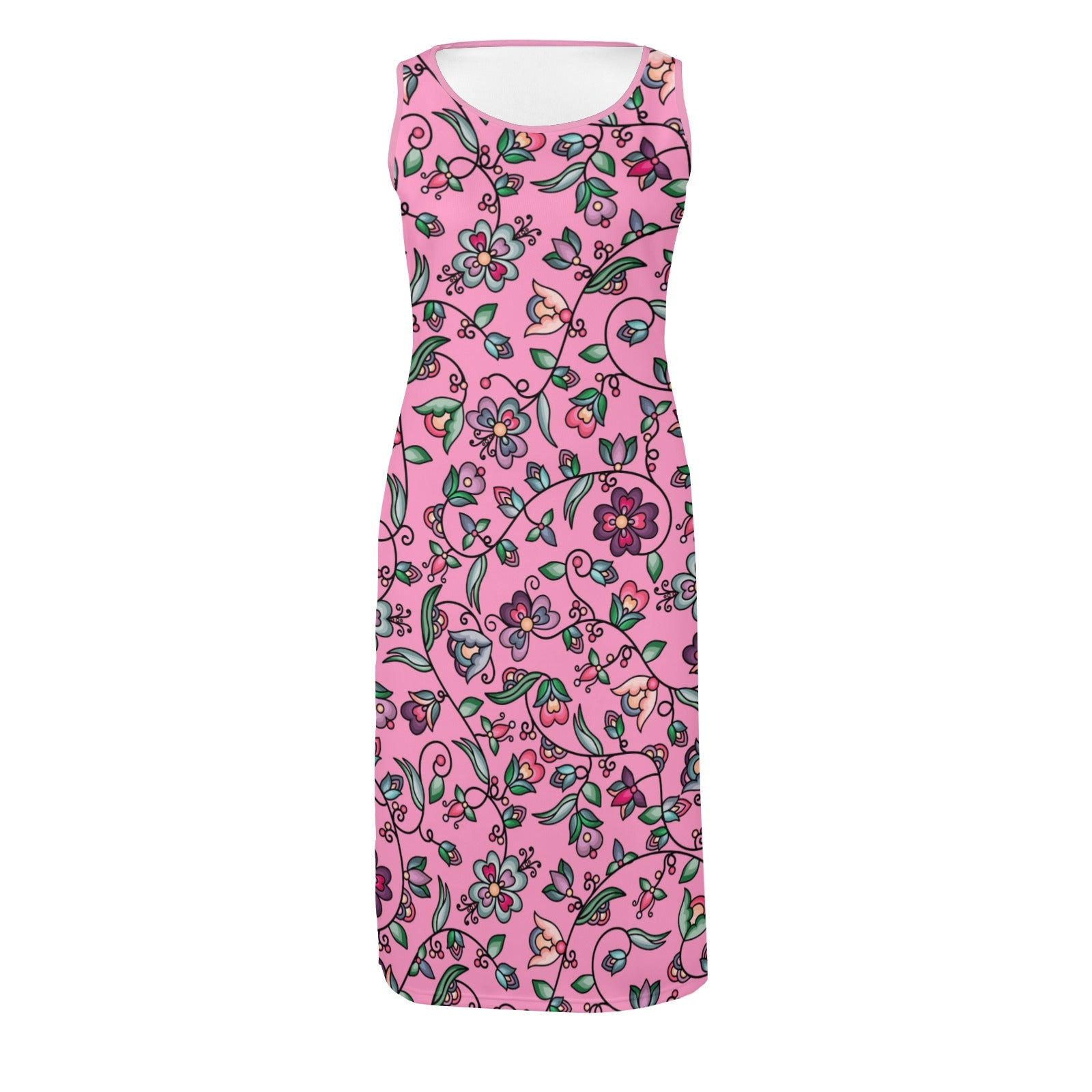 Amber Evening Garland Pink Phaedra Sleeveless Open Fork Long Dress