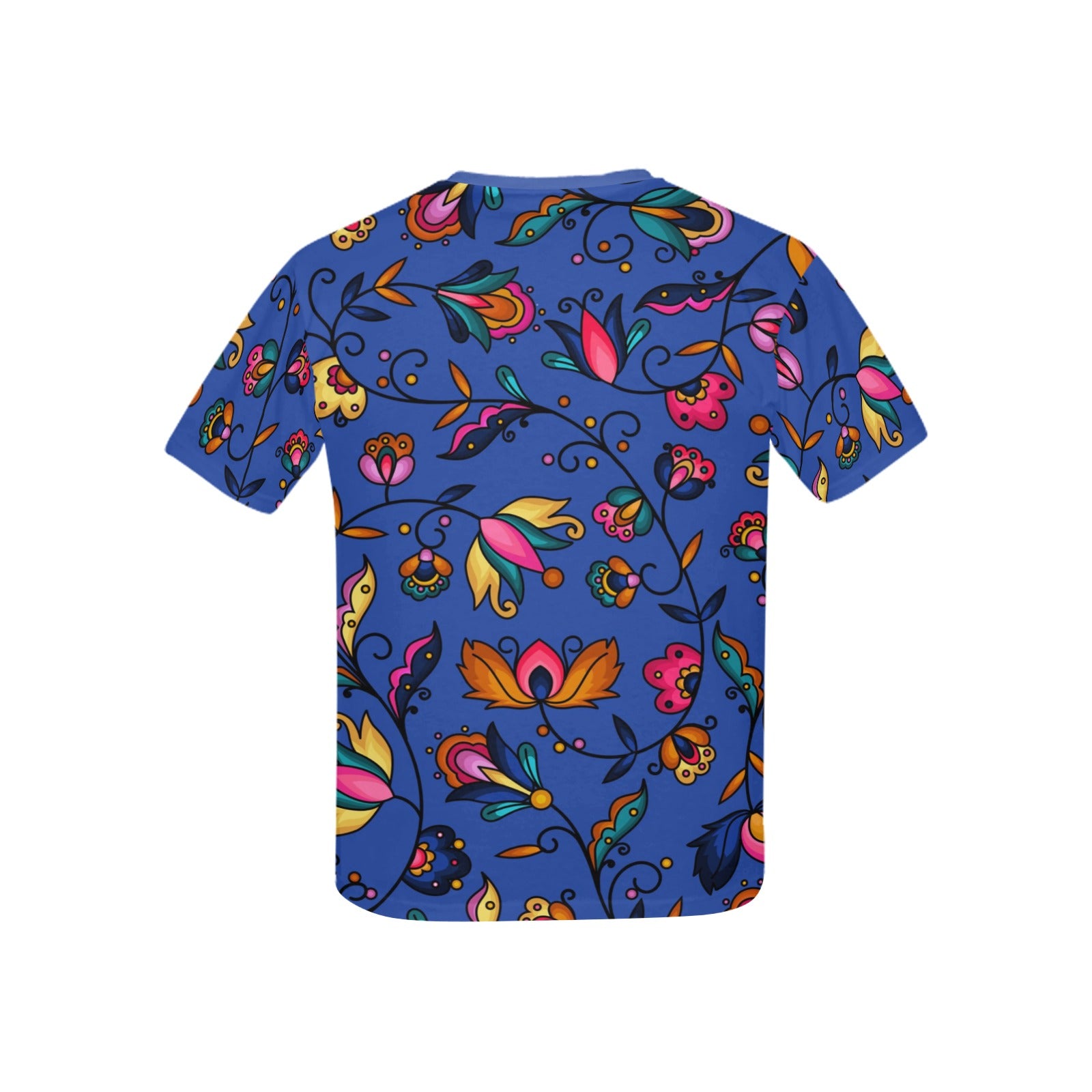 Copper Prairie Petals Blue Kids' T-shirt (USA Size)