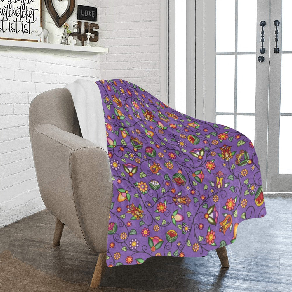 Heartbeat Petals Purple Ultra-Soft Micro Fleece Blanket 40"x50"