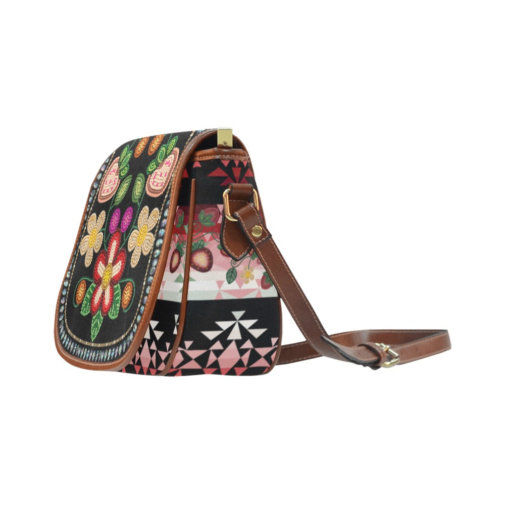 Sacred Berry Black Saddle Bag/Large
