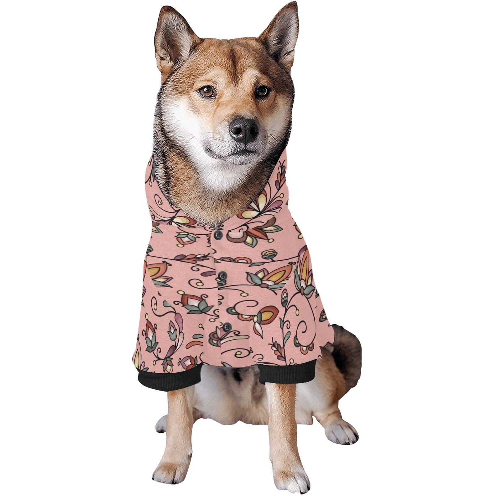 Burnt Sky Petals Peach Pet Dog Hoodie