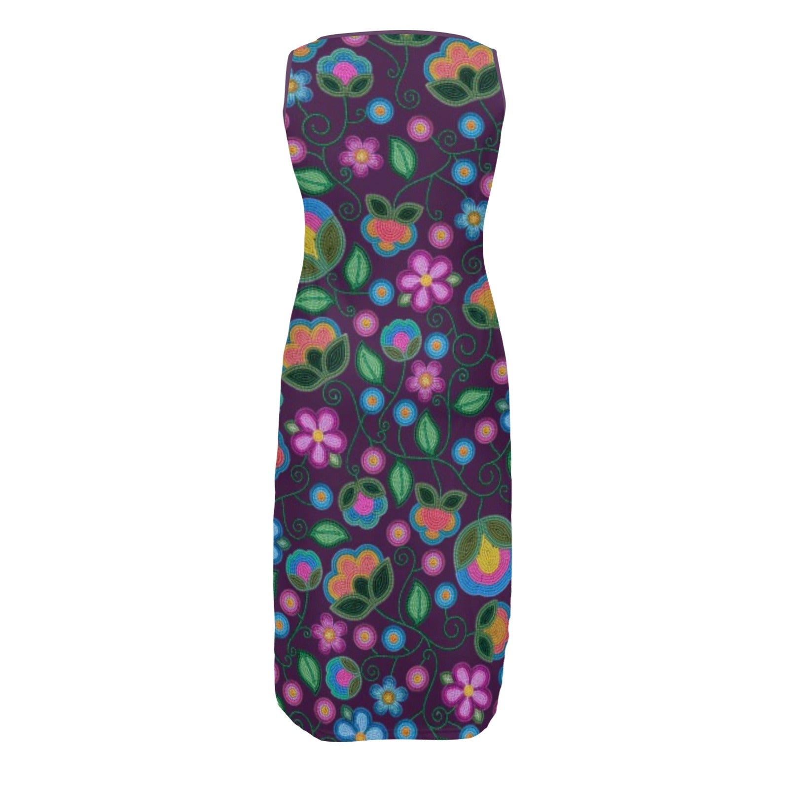 Turquoise Sunbeam Violet Phaedra Sleeveless Open Fork Long Dress