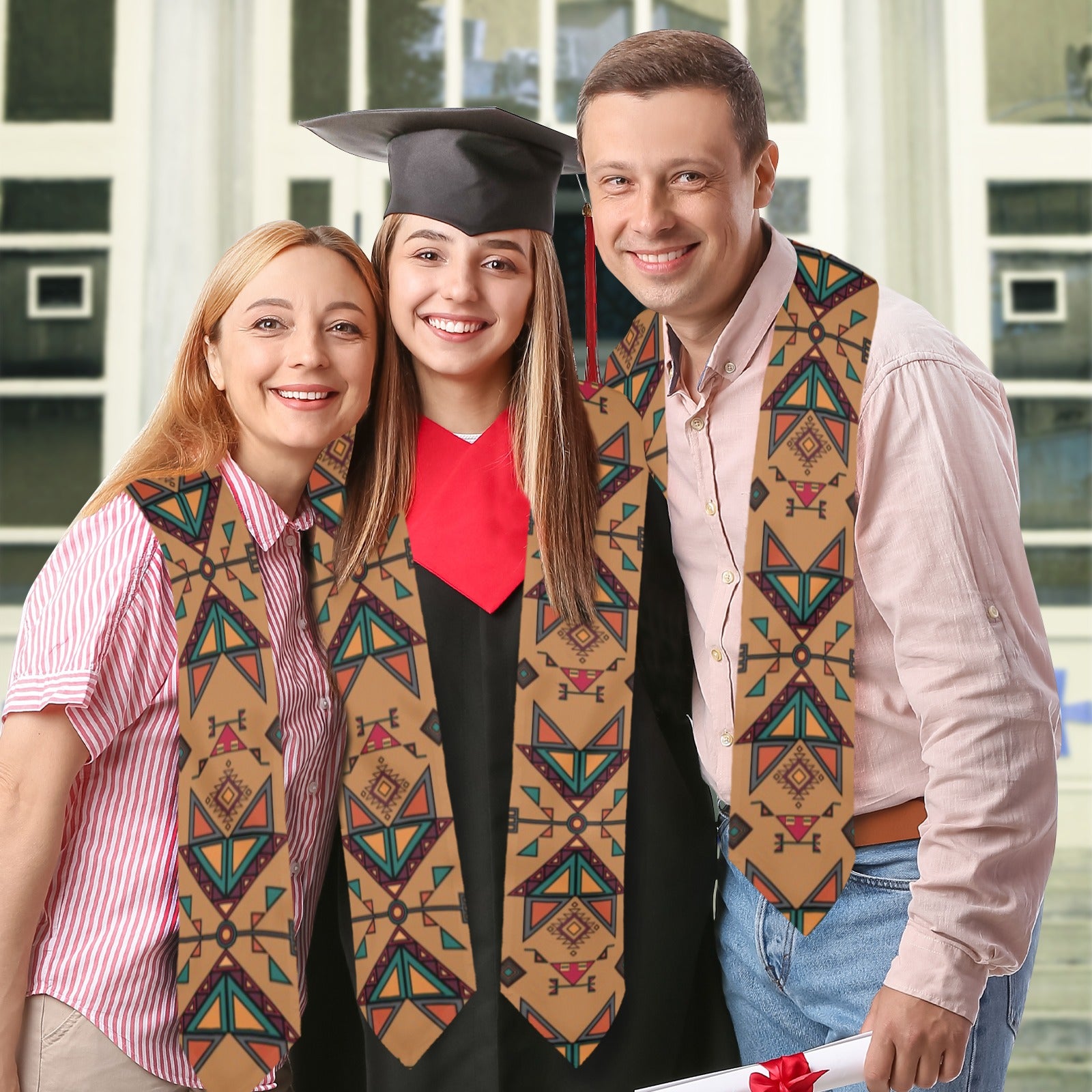 Arrow Dawn Brown Graduation Stole