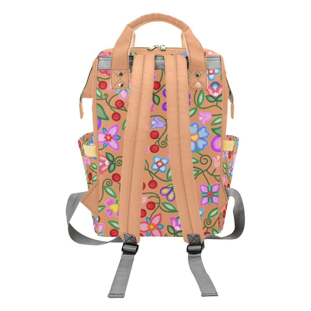 Petal Harmony Terracotta Multi-Function Diaper Backpack/Diaper Bag