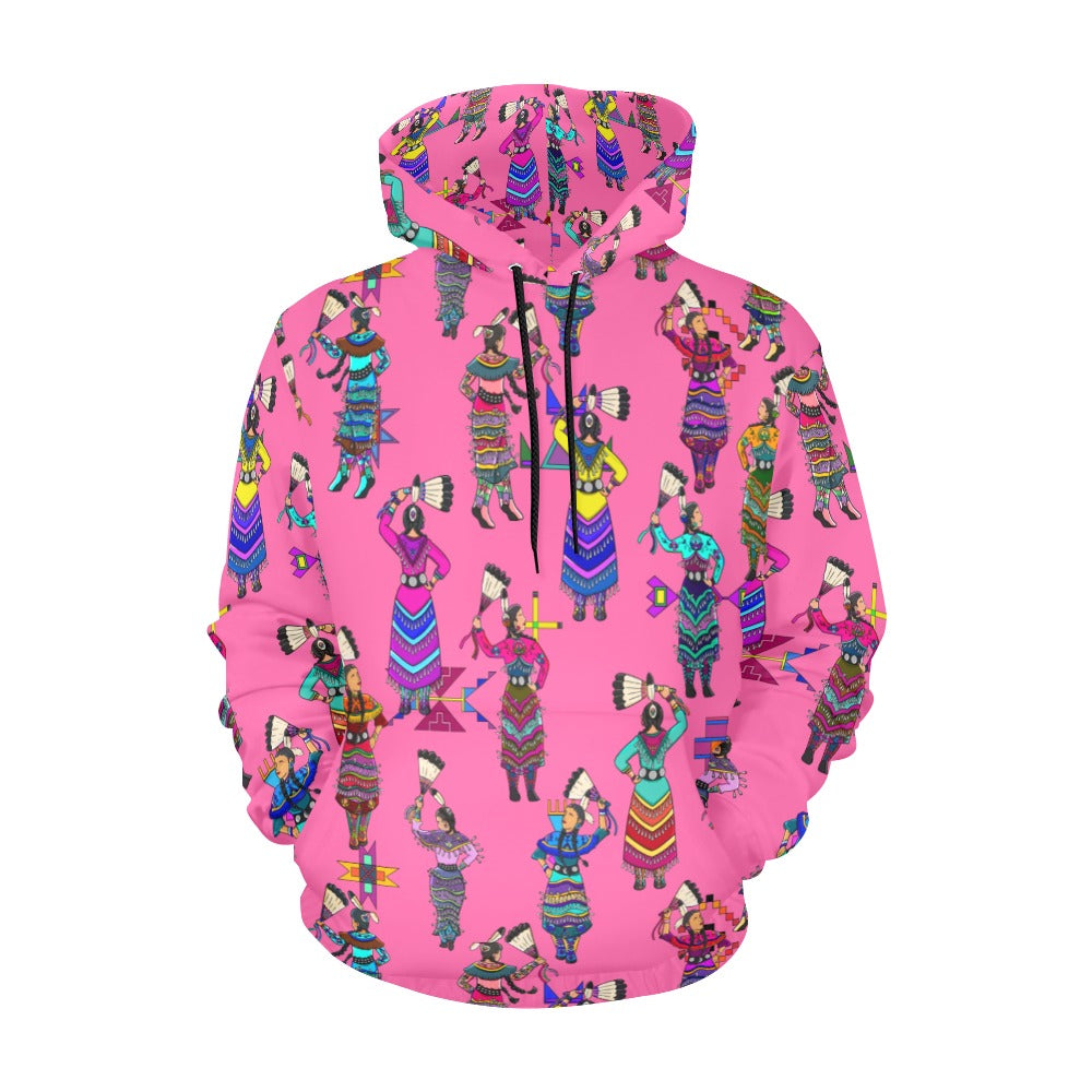 Women's Jingle Dancers Pink Hoodie for Men (USA Size)