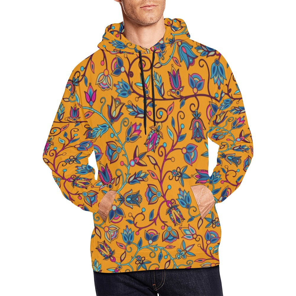 Buffalo Bloom Orange Hoodie for Men (USA Size)