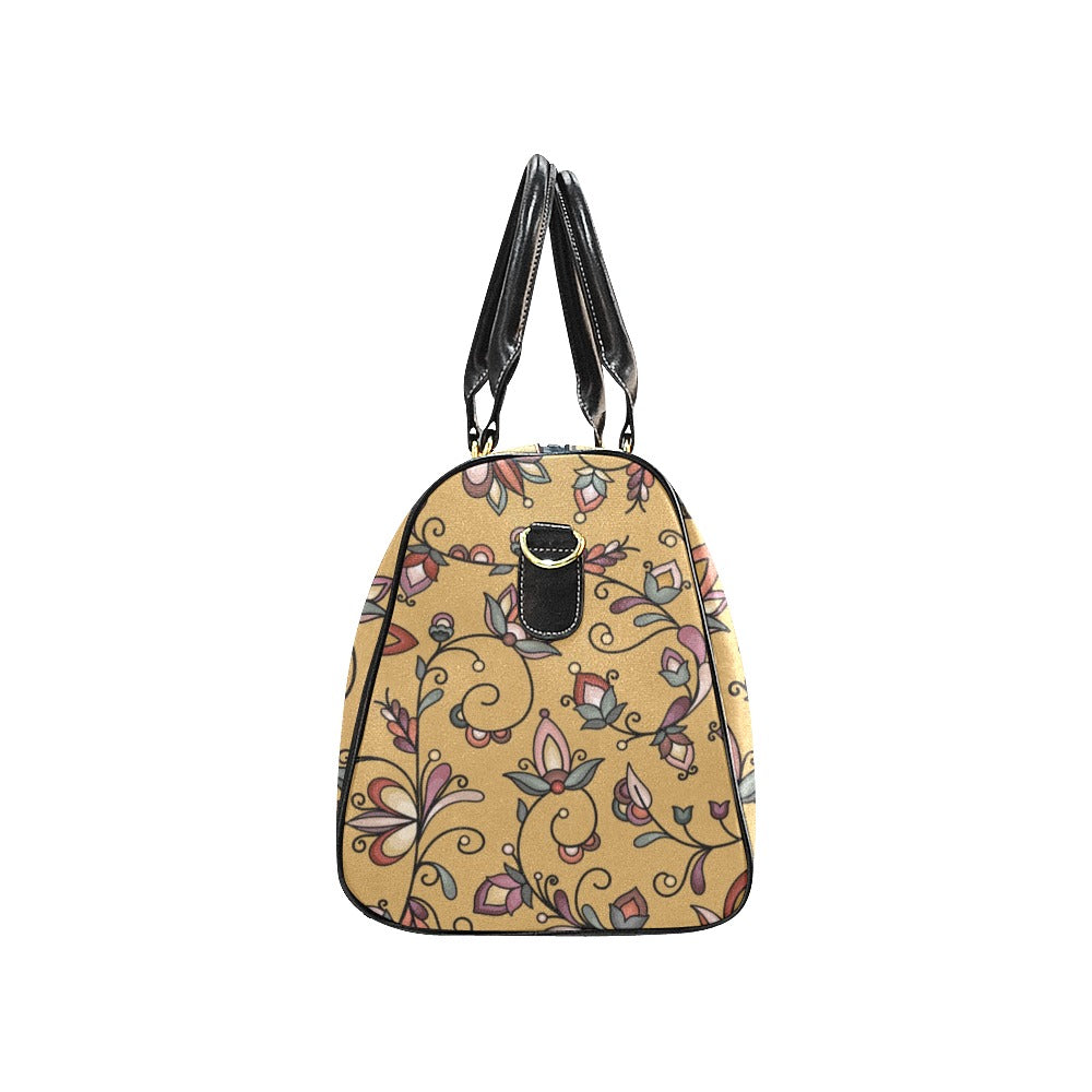Burnt Sky Petals Gold Waterproof Travel Bag/Small